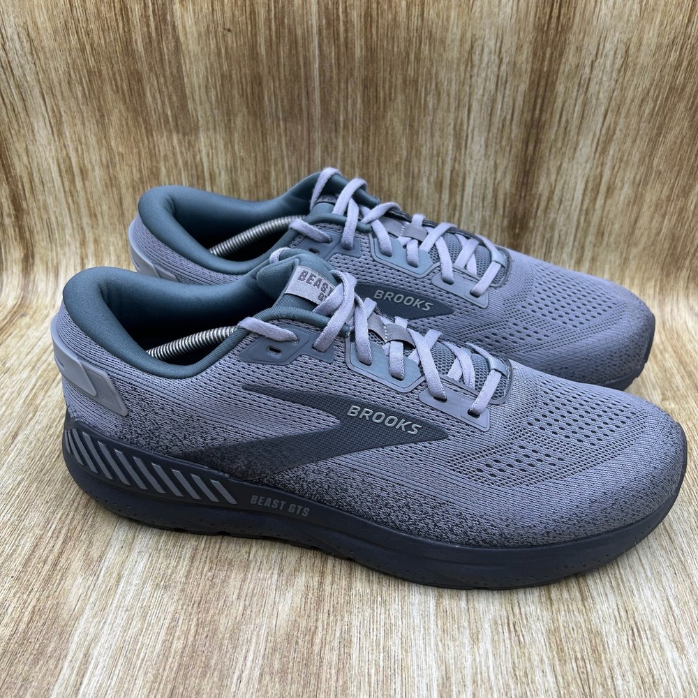 Brooks Beast GTS 24 Men's Size 13 Grey Ebony Running Shoes Sneakers 1104251D069
